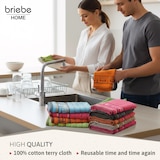 thumbnail of Briebe Geschirrtücher 100 % Baumwolle Frottee 6er Set 50x50 cm, 500 g/m² Hohe Saugfäh, PC1192-6, Mehrfarbig