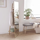 thumbnail of Portant vêtements miroir en bois 45x160cm