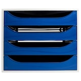 thumbnail of EXACOMPTA Cassettiera Ecobox 2286104D, 4 cassetti, box in PS e cassetti in Ppl, (PxlxAlt) 34,8x28,4x23,4 cm, gamma Office box grigio/cassetti blu