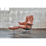 thumbnail of KAWOLA Sessel MODO Relaxsessel drehbar Leder braun mit Hocker