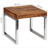 thumbnail of Beistelltisch GUNA Massiv-Holz Sheesham Wohnzimmer-Tisch Metallgestell Couchtisch Landhaus-Stil dunkelbraun