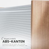 thumbnail of bümö Rollladenschrank in Nussbaum/Silber mit Streifengriff - Vertikal Jalousieschrank 50 cm breit, Aktenschrank abschließbar, Büroschrank für Ordner