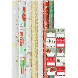 thumbnail of Kerstmis cadeaupapier - Kerstpapier inpakpapier voor Kerst - diversen afmetingen - 7 rollen en naametiketten