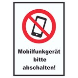 thumbnail of Smartphone Handy aus Mobilfunkgerät abschalten Schild A0 (841x1189mm)
