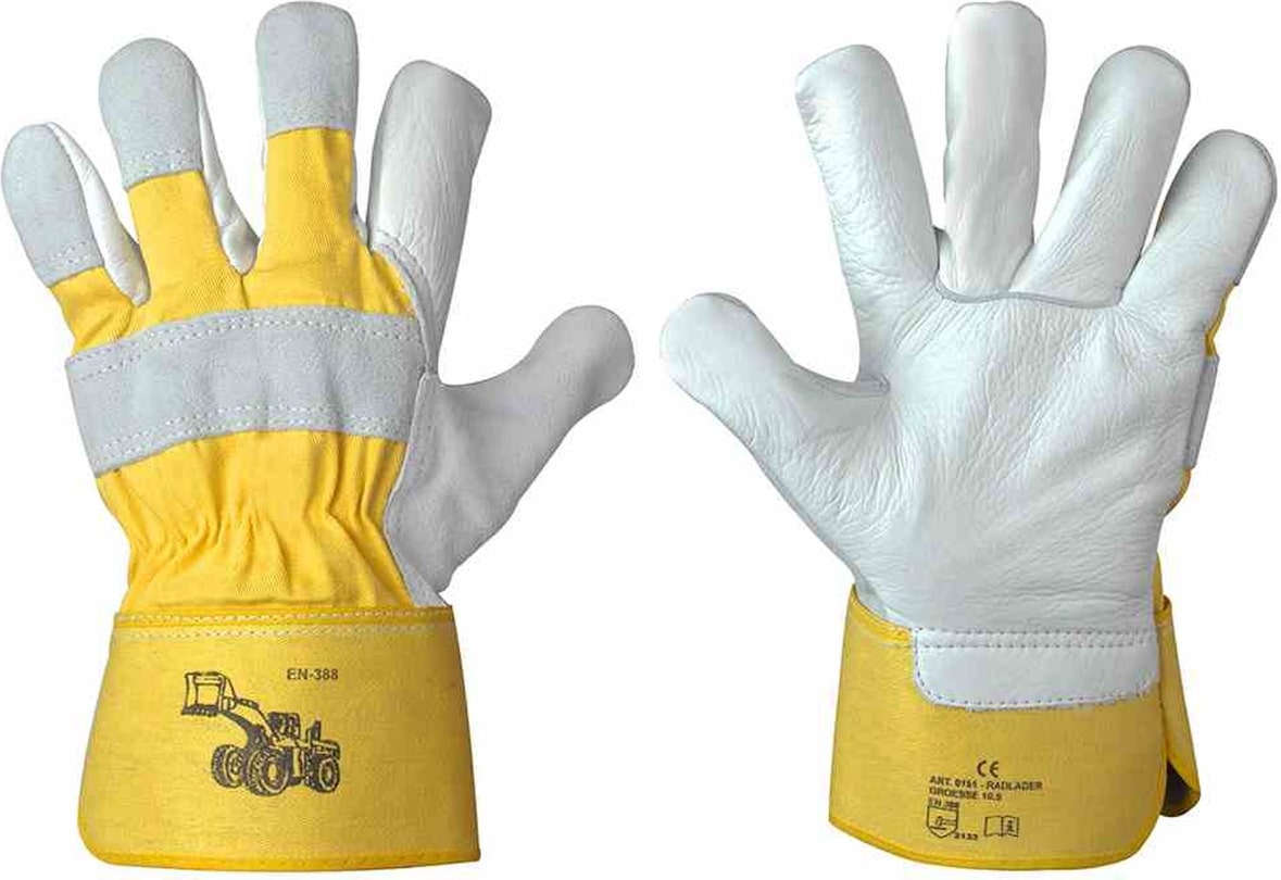 Handschuh RADLADER, Größe 10 natur, Rindvolleder