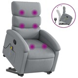 thumbnail of vidaXL Massagesessel mit Aufstehhilfe Hellgrau Stoff