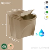 thumbnail of KEDEN - Sortibox set van 3 recyclingbakken van elk 25 liter in bruin