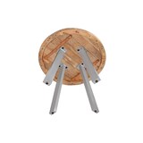 thumbnail of Esszimmertisch rund 80 cm Mangoholz naturfarben silber Adelina