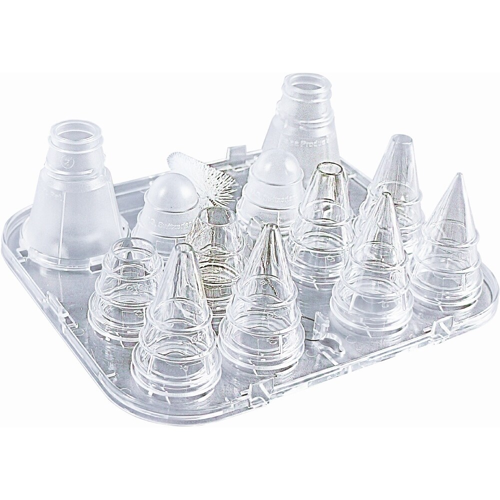 1 x SCHNEIDER Tüllenkassetten-Set aus Polykarbonat,  transparent Ø 1, 2, 3, 5, 7, 9, 13, 15 mm