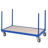 thumbnail of Rungenwagen mit 4 Halterohren, 4 Lenkrollen, davon 2 mit Feststellbremse, LxBxH 1000x500x755 mm, Tragkraft 250 kg