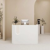 thumbnail of Empfangstresen, Kleine Gewerbetheke, Kassentheke, Empfangstisch, LED-Beleuchtung, Ladenmöbel, Frontdesk, Modernes Design Weiß 200×60×100cm