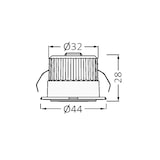 thumbnail of 3 Watt Mini LED Einbauleuchte Einbaustrahler Einbauspot Spot 3000K Warmweiß 240 Lumen 230V Anschluss Schutzart IP54 Silber
