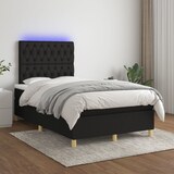 thumbnail of vidaXL Boxspringbett mit Matratze & LED Schwarz 120x190 cm Stoff