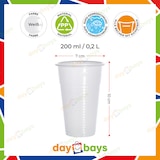 thumbnail of DayBays 1000 Stk. Trinkbecher 200ml Ø7cm Plastikbecher 0,2L weiß PP