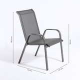 thumbnail of Conjunto de mesa e cadeiras para exterior, vidro temperado, alumínio e vidro, cor antracite, mesa: 150x150x72 cm cadeira: 57x74x96,5 cm