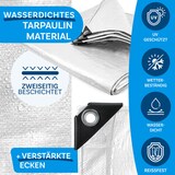 thumbnail of Abdeckplane 140 g/m² (8 x 14 m, Weiß) wasserdichte Plane mit Ösen - Gewebeplane Schutzplane