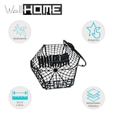 thumbnail of WellHome - Schwarzes Kunststoffkorb-Set + Zange 21x17x11cm