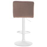 thumbnail of Décoshop26 - Barkruk/kinderstoel x 1 met decoratieve vierkante stiksels bruine fluwelen zitting witte metalen poten 10_0005335