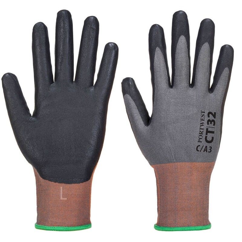 Portwest - Gants anti-coupures niveau C Jauge 18 avec renfort pouce et index en mousse nitrile http://carbonn.fr/img/co/295.jpg Taille 10