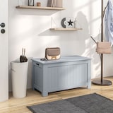 thumbnail of HOMCOM baúl de almacenaje para dormitorio banco de almacenaje con tapa baúl de almacenaje versátil con bisagra de seguridad 81x40x46 cm gris