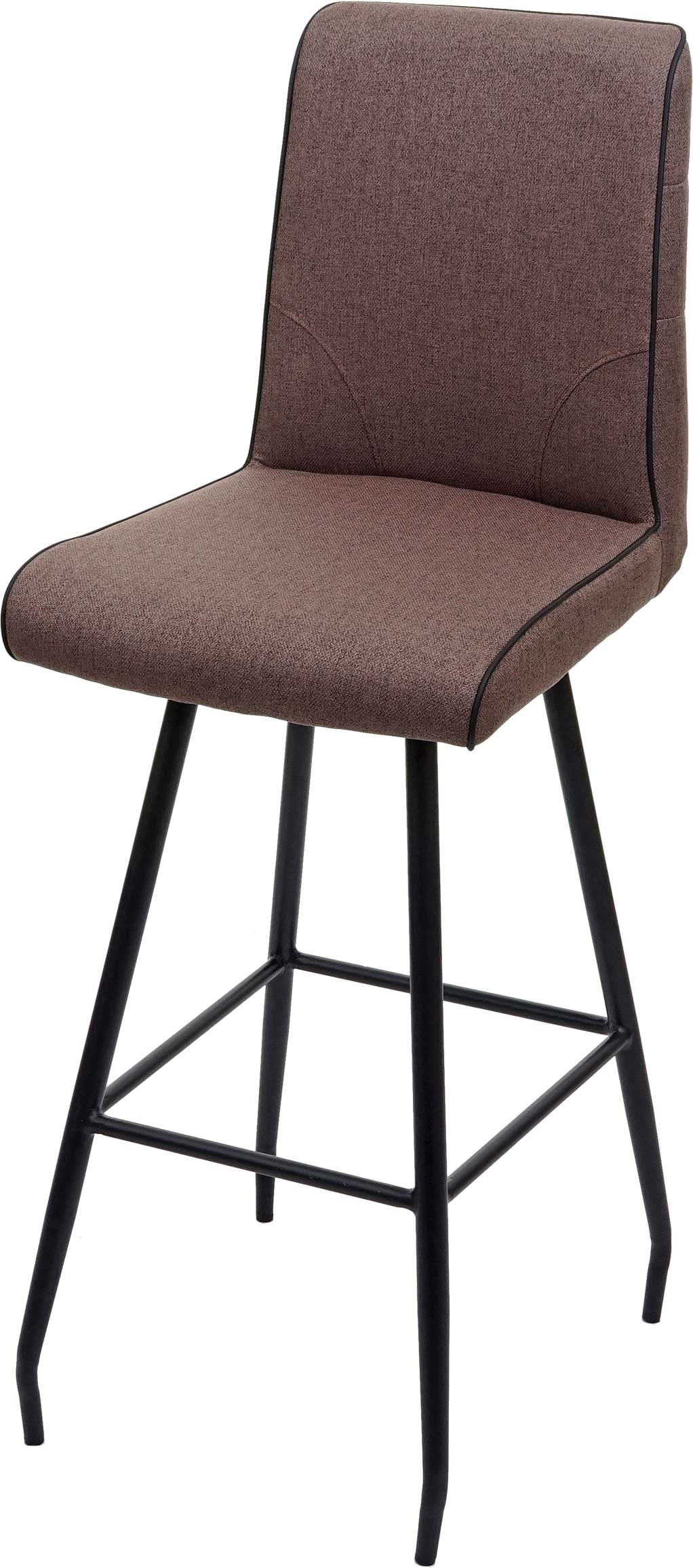Décoshop26 - Barhocker mit Fußstütze aus Stahl und braunem Stoff modernes Design 04_0005287