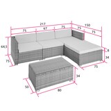 thumbnail of tectake Conjunto de ratán Florenz  gris - 403827