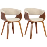 thumbnail of Lot de 2 chaises de salle à manger Bruce tissu Noyer / Crème