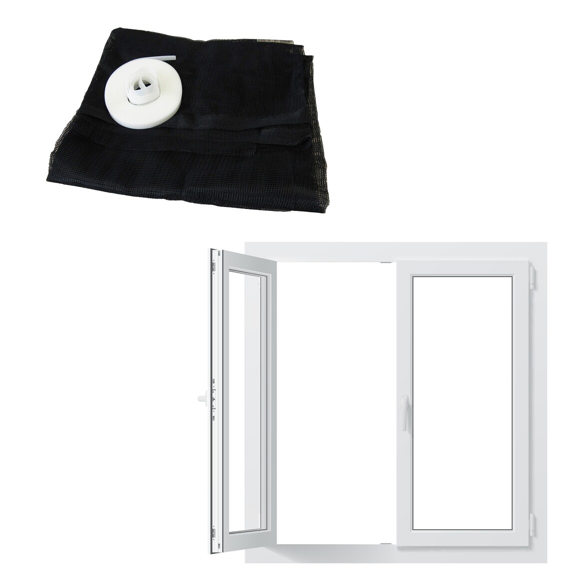 Polyester Insektenschutz Fliegennetz für Fenster, 1500mm x 1800mm, Anthrazit