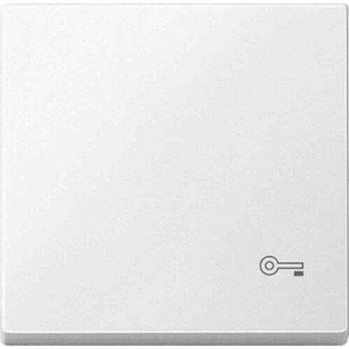 System M Wippe einteilig, Schalter/Taster, polarweiß, matt, Sonderaufdruck, geeignet für Bussystem-Tasterankopplung