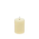 thumbnail of Bougie lumineuse LED cylindrique en cire ivoire flamme vacillante piles 10cm Timer blanc chaud Lotti