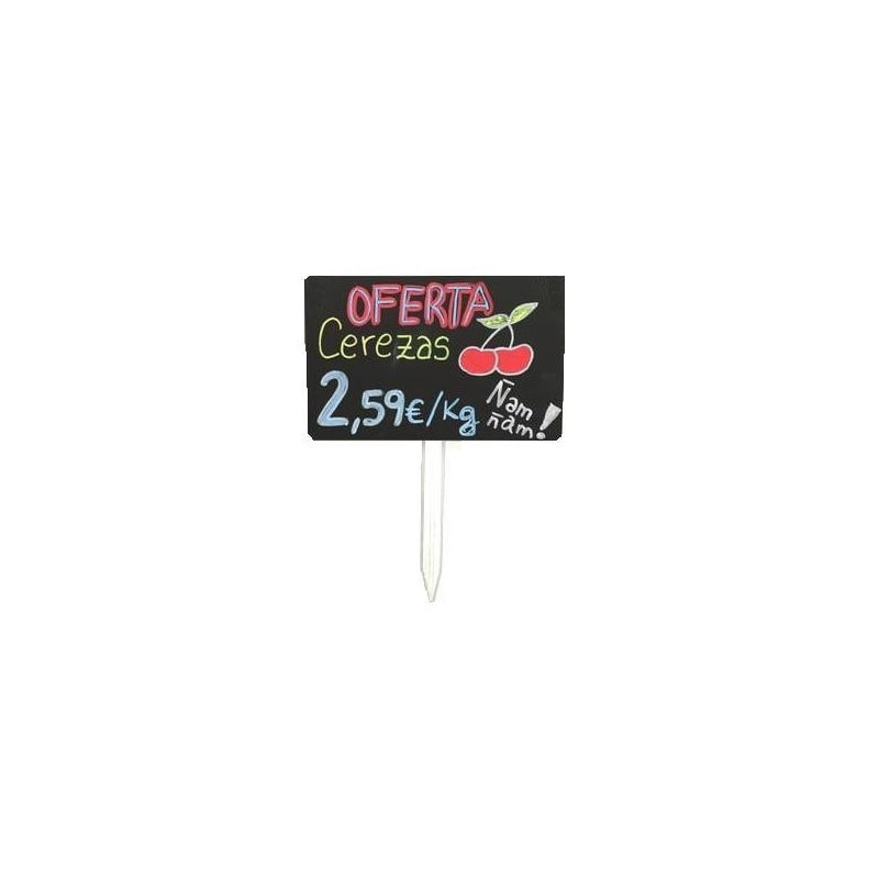 Portaprecio Fruteria Mod. Liso Pizarra 19x12 - 12 ud.