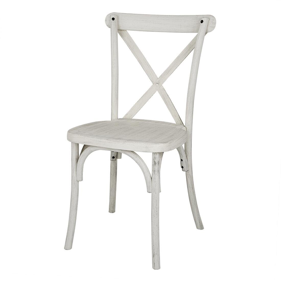 Chaises en résine à dossier croisé Bolero Manhattan blanches (lot de 4)