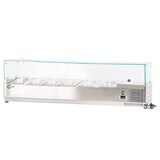 thumbnail of Cleiton® Vitrina de Ingredientes Refrigerada 150x39x44 cm de Acero Inoxidable 6 Cubetas GN 1/3 | Nevera de Ingredientes con Termostato Digital Dixell