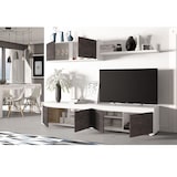 thumbnail of Parete Attrezzata Mobile Mobile Soggiorno TV con Mensola e Modulo Sospeso Salotto Legno Base Televisione Sala da Pranzo 200x41x43 cm Bianco E Ossido