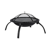 thumbnail of Relaxdays XL Feuerschale, Grill Rost, Schürhaken, Funkenschutz Deckel, Garten, Terrasse, Feuerstelle D 56,5 cm, schwarz