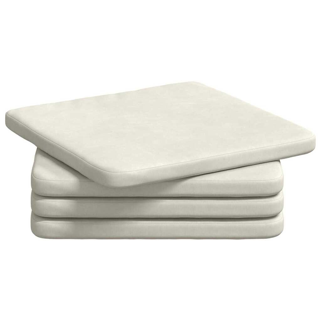 vidaXL Zitkussens 4 pcs Crème 40 x 40 x 3 cm Fluweel