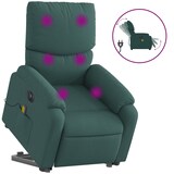 thumbnail of vidaXL Elektrischer Massagesessel mit Aufstehhilfe Dunkelgrün Stoff