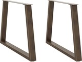 thumbnail of Helloshop26 - Set aus 2 V-förmigen Esstischbeinen 100 x 73 cm mit verstellbaren Gleitern modernes Design Stahl natur 02_0056871