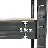 thumbnail of makro PROFESSIONAL Estante de Alta Resistência, Metal/Madeira, 90 x 45 x 180 cm, Capacidade de Carga 265 kg por Prateleira, Cinzento