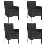 thumbnail of vidaXL 5-tlg. Garten-Essgruppe mit Kissen Schwarz Poly Rattan