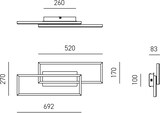 thumbnail of Dyana A 40W 1662lm 3000K LED-Wandleuchte aus gebürstetem Gold-Aluminium, dimmbar, Phasenanschnitt, Direktlicht - Gealuce