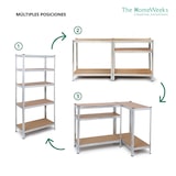 thumbnail of Prateleira de metal galvanizado 180x90x40 cm Armazenamento 5 prateleiras de MDF ajustáveis, montagem sem parafusos The HomeWeeks