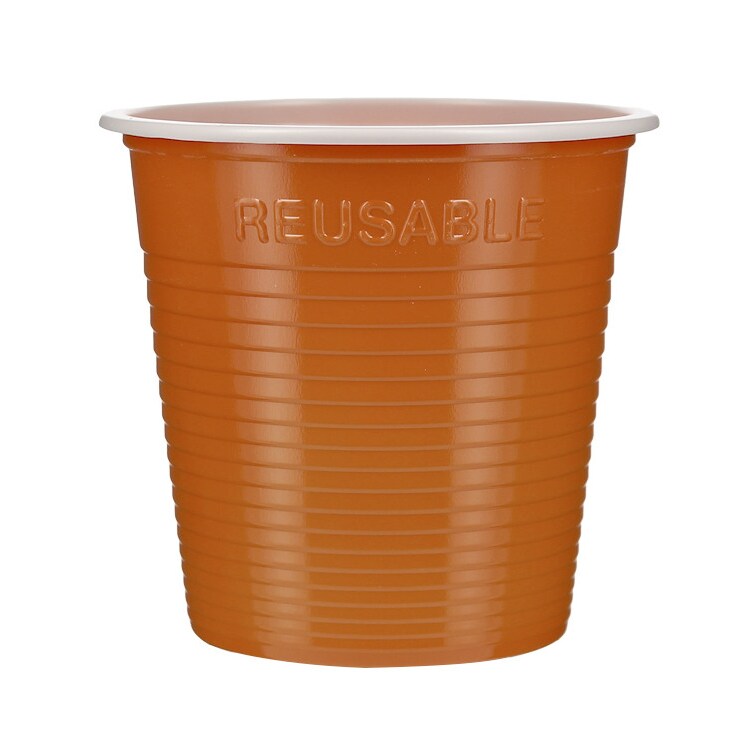 MONOUSO - Wiederverwendbarer Economy-Becher PS Bicolor Orange 230ml (30 Stück)