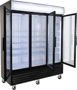 thumbnail of GastroHero Getränkekühlschrank ECO 1500 mit Klapptüren, LED-Leuchtaufsatz & Innenbeleuchtung, schwarz