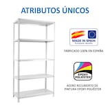 thumbnail of SimonRack Metallregal mit Schrauben 1800x800x500 mm, 5 Böden, 100 kg Biegepunkt, Weiss - Comfort