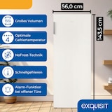 thumbnail of Exquisit Gefrierschrank NoFrost, Tiefkühlschrank groß, 155 Liter, Schnellgefrieren, Alarm-Funktion, GS5231-NF-H-010E weiss