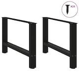 thumbnail of vidaXL Couchtischbeine Schwarz 2 Stk. 70x(42-43) cm Stahl