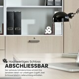 thumbnail of bümö office Aktenschrank mit Hängeregister-Schubladen abschließbar, Büroschrank Holz, 80cm breit in Weiß/Silber - Hängeregistratur für Hängeordner,