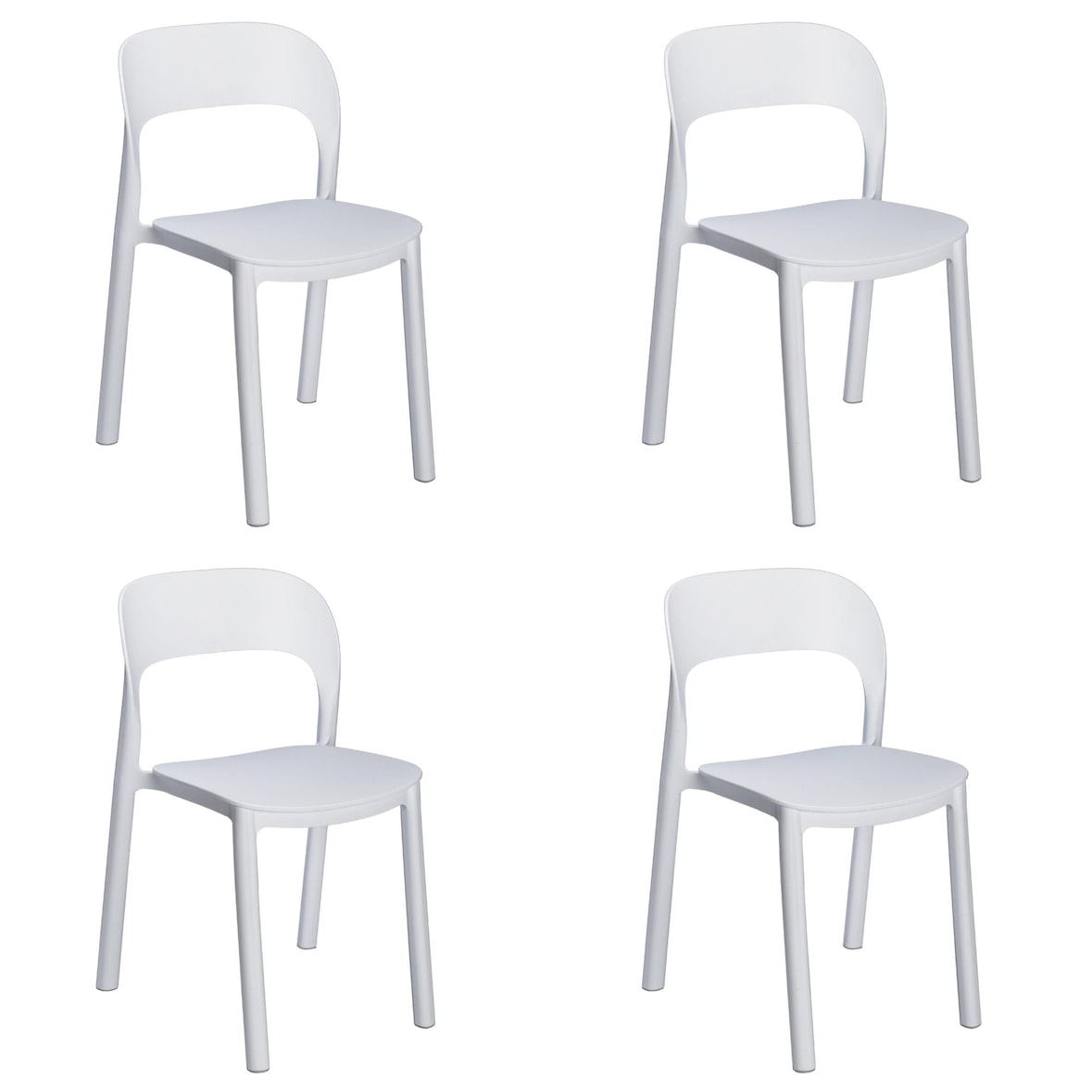 garbar ONA Set 4 Silla Interior, Exterior Blanco - Blanco