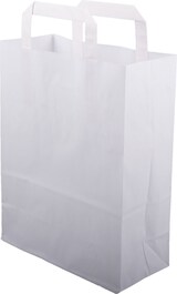thumbnail of 3000 Papiertragetaschen 320 + 170 x 270 mm weiß stabile 80 g/m² Grammatur Papiertüten Geschenktüten BB-Verpackungen
